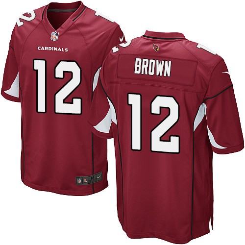 Men's Game John Brown Nike Jersey Red Home - #12 NFL Arizona Cardinals